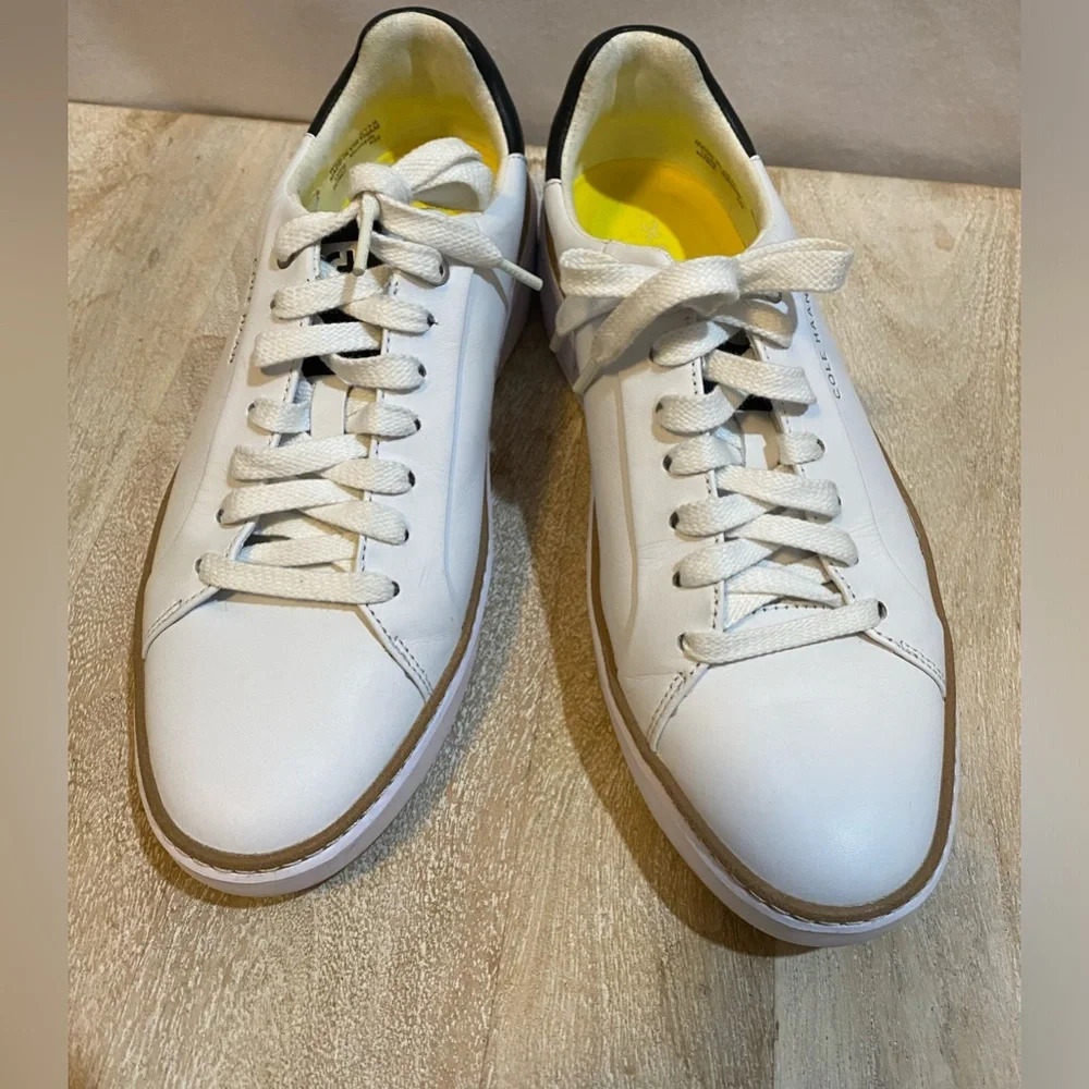 Cole Haan grand pro top spin leather sneaker 8.5 leather white